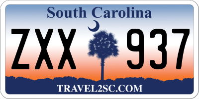 SC license plate ZXX937