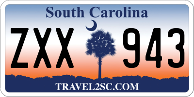 SC license plate ZXX943