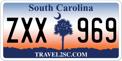 SC license plate ZXX969
