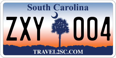 SC license plate ZXY004