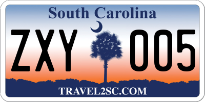 SC license plate ZXY005