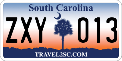 SC license plate ZXY013