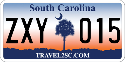 SC license plate ZXY015