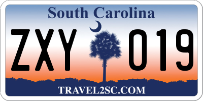 SC license plate ZXY019