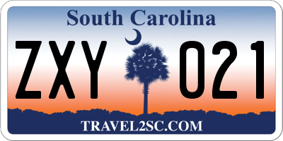 SC license plate ZXY021