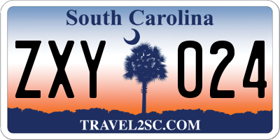 SC license plate ZXY024