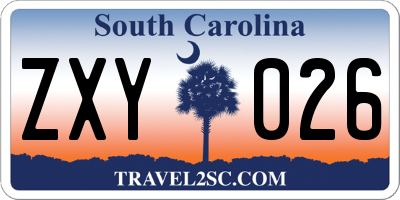 SC license plate ZXY026