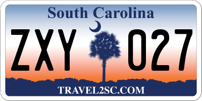 SC license plate ZXY027