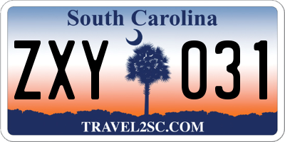 SC license plate ZXY031