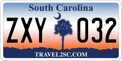 SC license plate ZXY032