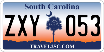 SC license plate ZXY053