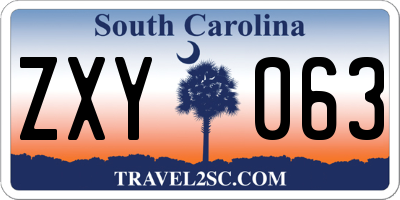 SC license plate ZXY063