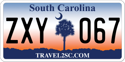 SC license plate ZXY067