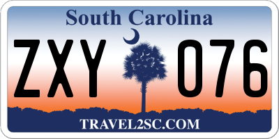 SC license plate ZXY076