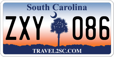 SC license plate ZXY086