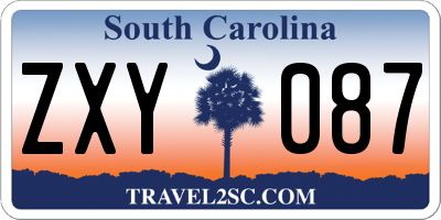 SC license plate ZXY087