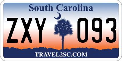 SC license plate ZXY093
