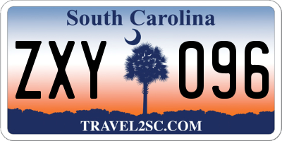 SC license plate ZXY096