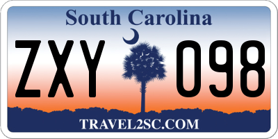 SC license plate ZXY098