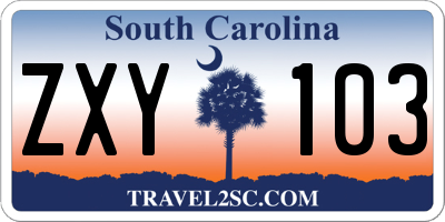 SC license plate ZXY103