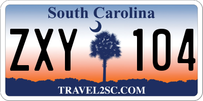 SC license plate ZXY104