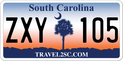 SC license plate ZXY105