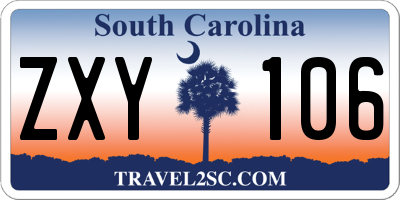 SC license plate ZXY106