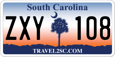 SC license plate ZXY108