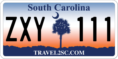 SC license plate ZXY111