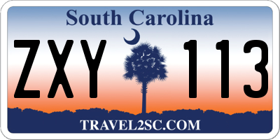 SC license plate ZXY113