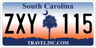 SC license plate ZXY115