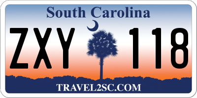 SC license plate ZXY118