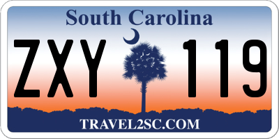 SC license plate ZXY119