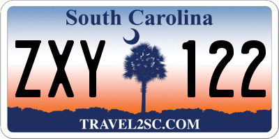SC license plate ZXY122