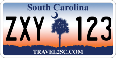 SC license plate ZXY123