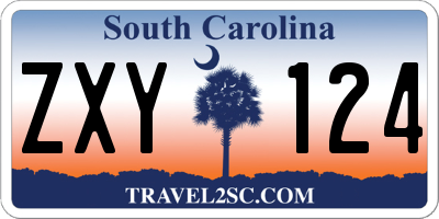 SC license plate ZXY124