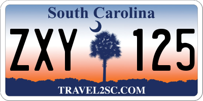 SC license plate ZXY125