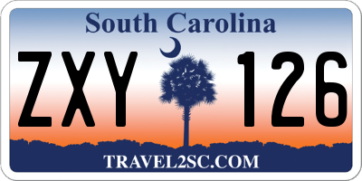 SC license plate ZXY126