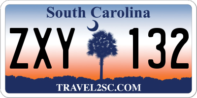 SC license plate ZXY132