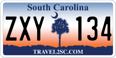 SC license plate ZXY134