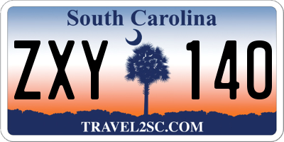SC license plate ZXY140