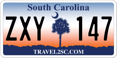 SC license plate ZXY147