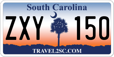 SC license plate ZXY150