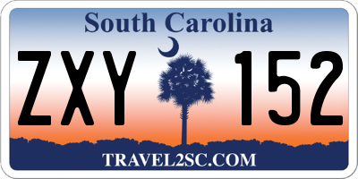 SC license plate ZXY152