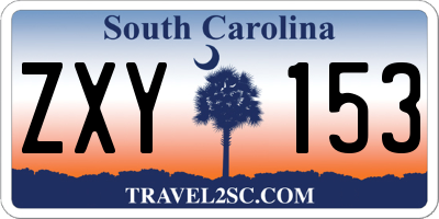 SC license plate ZXY153