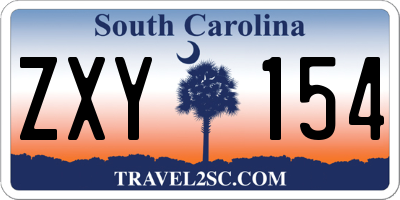 SC license plate ZXY154