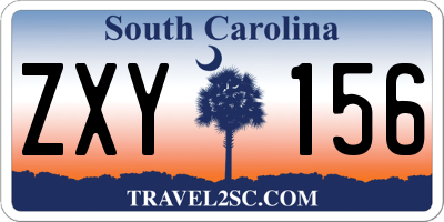 SC license plate ZXY156