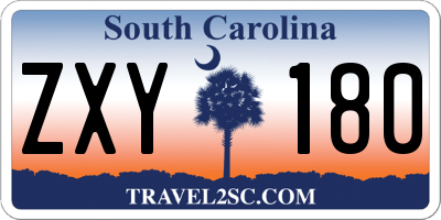 SC license plate ZXY180