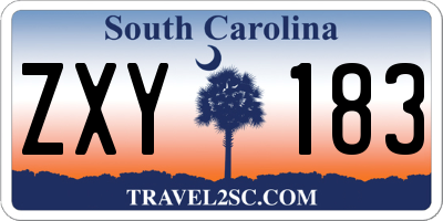SC license plate ZXY183