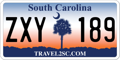SC license plate ZXY189
